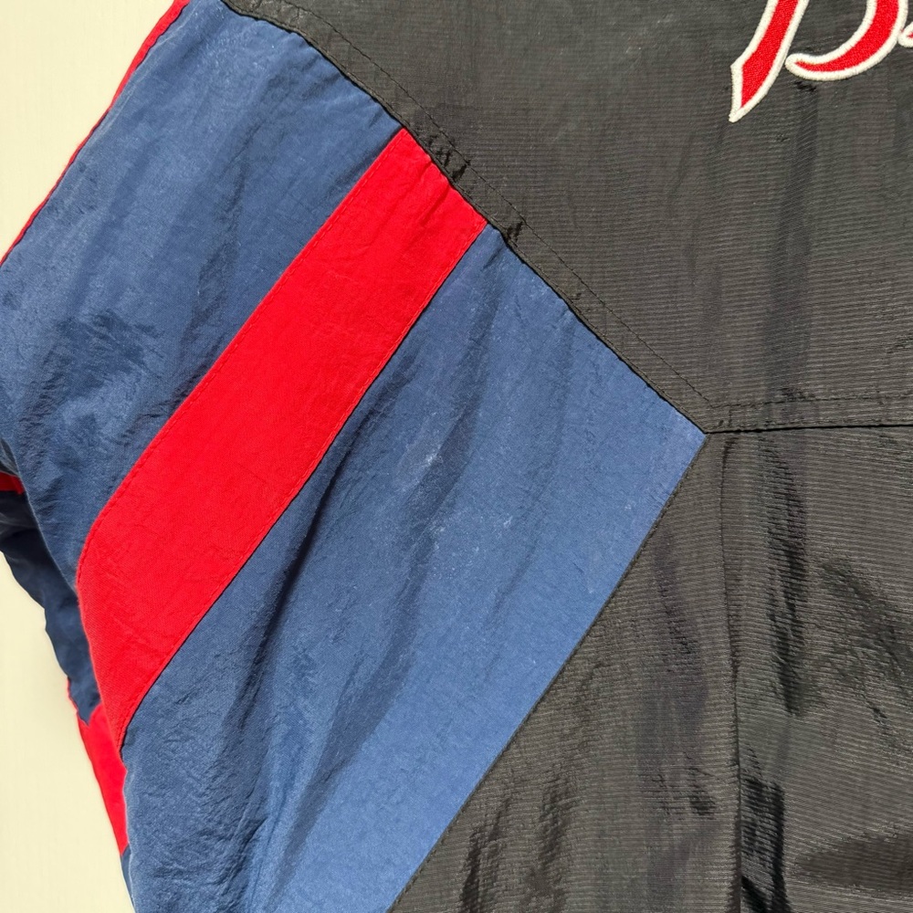 Vintage MLB Atlanta Braves 90s STARTER Windbreaker Pull Over Jacket Size L - Picture 8 of 10